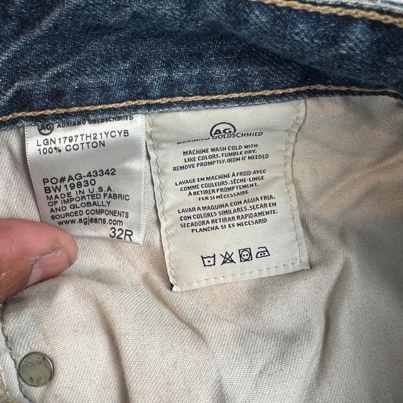 AG Jeans Womens 32‎ The Mari High Rise Straight Crop Distressed Denim Jeans 12 - Picture 4 of 11